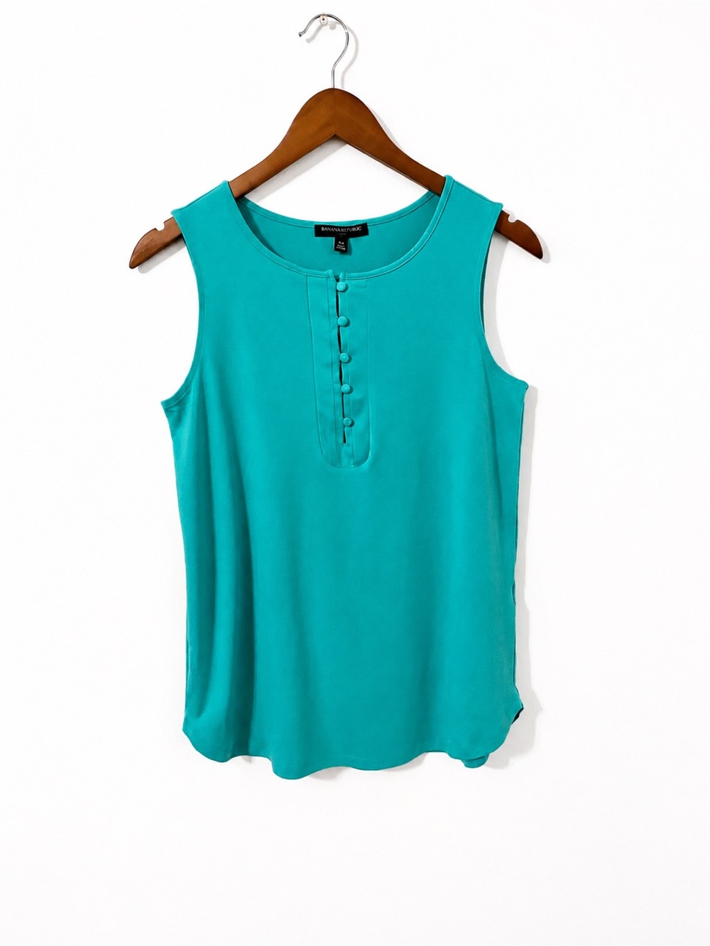Banana Republic Turquoise Button front Sleeveless Top Size XS EUC